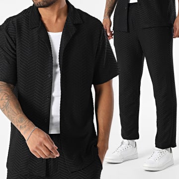 Uniplay - Ensemble Chemise Manches Courtes Et Pantalon Texturé 032 Noir