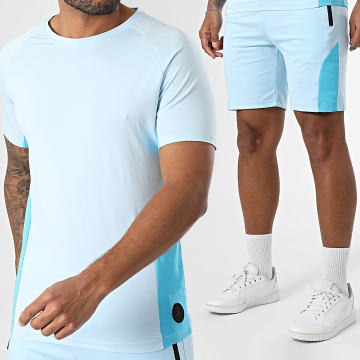 Zelys Paris - Ensemble Tee Shirt Et Short Jogging Orentin Bleu Clair