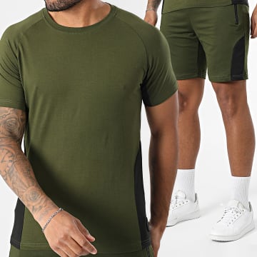 Zelys Paris - Ensemble Tee Shirt Et Short Jogging Orentin Vert Kaki