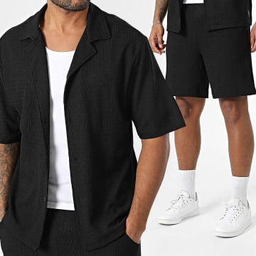 Zelys Paris - Ensemble Chemise Manches Courtes Et Short Jogging Ano Noir