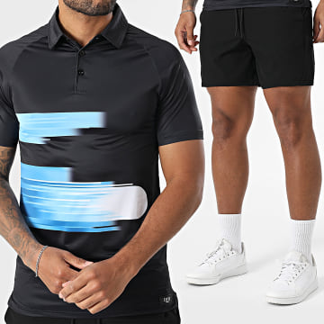 Zelys Paris - Ensemble Polo Manches Courtes Et Short Jogging Ael Noir