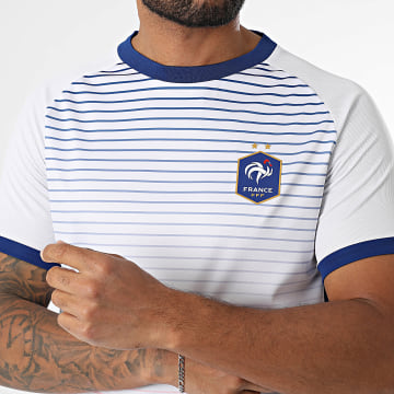 FFF - Tee Shirt A Bandes F24086C Blanc Dégradé