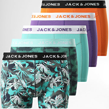 Jack And Jones - Lot De 5 Boxers Tasmania Orange Violet Turquoise Vert Bleu Marine