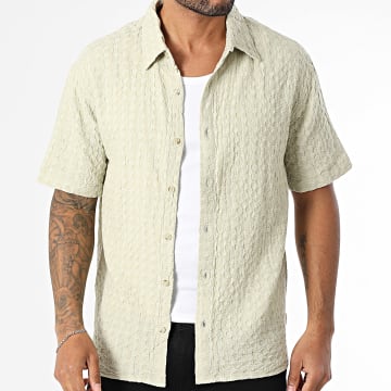 Jack And Jones - Shirt Short Sleeve Dobby Check Light Khaki Green