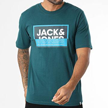 Jack And Jones - Logan Summer Print Bottle Green Tee Shirt