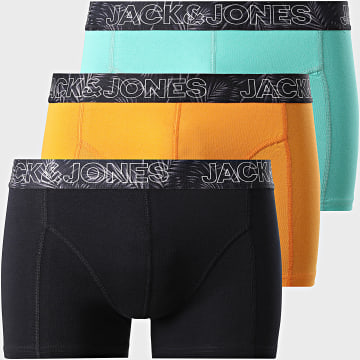 Jack And Jones - Set di 3 boxer Pete Solid Arancione Turchese Nero