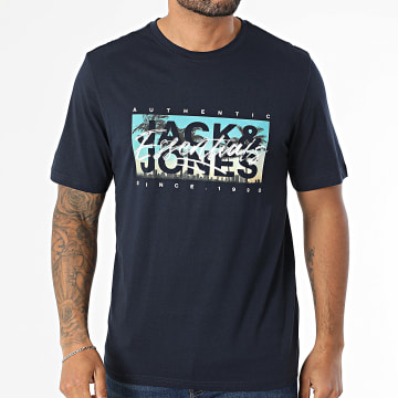 Jack And Jones - Colton Photoprint Tee Shirt Navy Blue