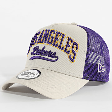 New Era - Casquette Trucker Script LA Lakers 60667568 Beige Violet