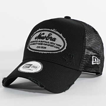 New Era - Cappello Trucker Oval Distress 60667683 Nero