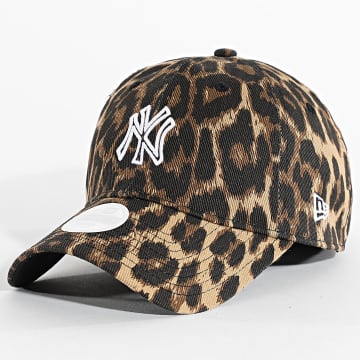 New Era - Casquette Femme Outline Leopard NY Yankees 60667497 Noir Beige Léopard