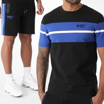 Comme Des Loups - Wimbledon Jogginghose und T-Shirt Set Schwarz Königsblau Weiß