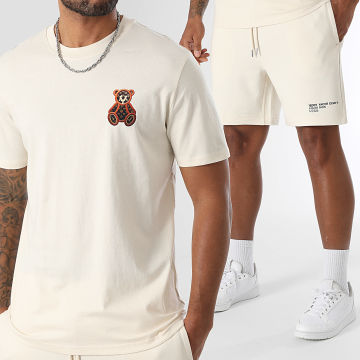 Teddy Yacht Club - Set di maglietta e pantaloncini da jogging Piccolo LTHR Beige