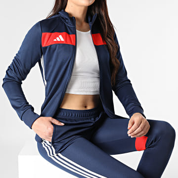 Adidas Sportswear - Ensemble De Survetement Femme A Bandes Tiro Essential JD0622 Bleu Marine Rouge Blanc