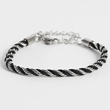 California Jewels - Bracelet Torsadé 515 Noir Argenté