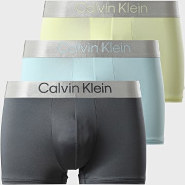 Calvin Klein - Lot De 3 Boxers NB4269 Vert Clair Bleu Clair Gris Anthracite