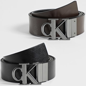 Calvin Klein - Ceinture Réversible Monogram Plaque 7026 Noir Marron
