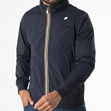 K-Way - Veste Zippée Capuche Amaury Bleu Marine Foncé