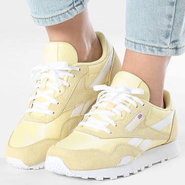 Reebok - Baskets Femme CL Nylon 9672 Yellow White