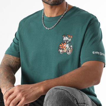 Teddy Yacht Club - Tee Shirt Oversize Large Art Series Arancione Verde Bottiglia