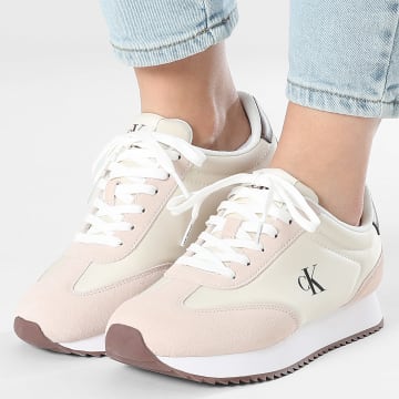 Calvin Klein - Damesschoenen Laceup MG Nylon Mix 1828 Pistachio Whisper Pink