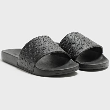 Calvin Klein - Claquettes Femme Monogram 2541 Noir