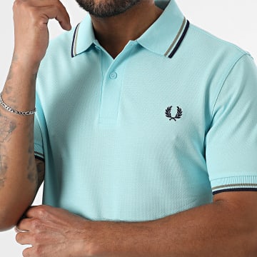 Fred Perry - Polo Manches Courtes Twin Tipped MM3600 Bleu Clair