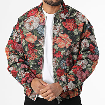 Frilivin - Veste Zippée Q51 Vert Rouge Orange Floral