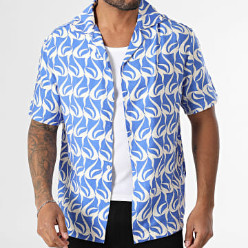 Frilivin - Hemd Kurzarm 137 Königsblau Ecru