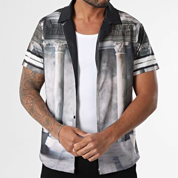 Frilivin - Chemise Manches Courtes M52 Beige Marron Noir