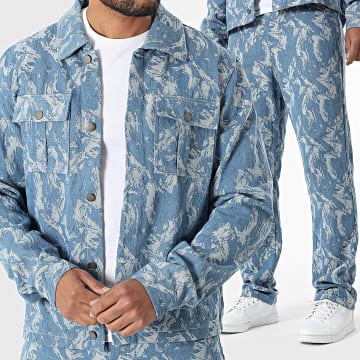 Frilivin - Ensemble Surchemise Jean et Jean Regular Fit E02 Bleu Denim