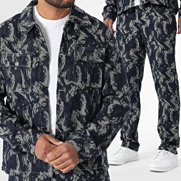 Frilivin - Ensemble Surchemise Jean et Jean Regular Fit E02 Bleu Brut