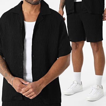 Frilivin - Ensemble Chemise Manches Courtes Et Short Jogging L10 Noir