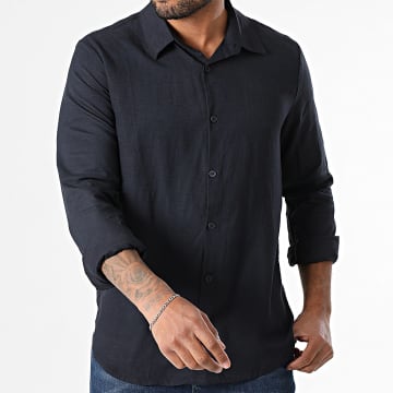 Frilivin - Chemise Manches Longues X65 Bleu Marine