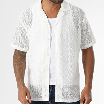 Frilivin - Chemise Manches Courtes Ajourée T19 Blanc