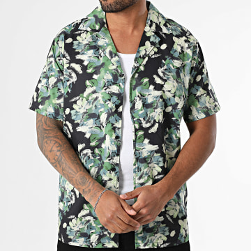Frilivin - Chemise Manches Courtes Q16 Noir Vert Gris