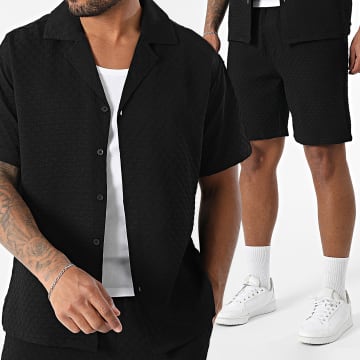 Frilivin - Ensemble Chemise Manches Courtes Et Short Jogging M11 Noir