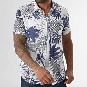 Kymaxx - Short Sleeve Shirt 008 White Blue Navy