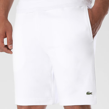 Lacoste - Short Jogging Logo Brodé Crocodile Blanc