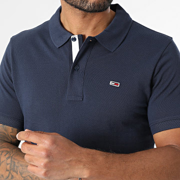 Tommy Jeans - Polo Manches Courtes Slim Placket 5370 Bleu Marine