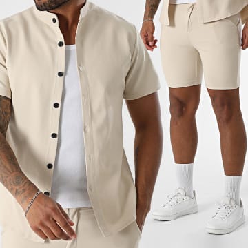 Frilivin - Ensemble Chemise Manches Courtes Et Short 183 Beige
