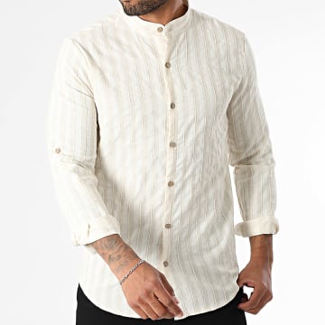 Frilivin - Chemise Manches Longues A Rayures 860 Beige