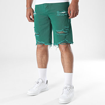 Frilivin - Short Jean 512 Vert Foncé