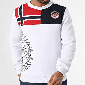 Geographical Norway - Sweat Crewneck G-Round Blanc