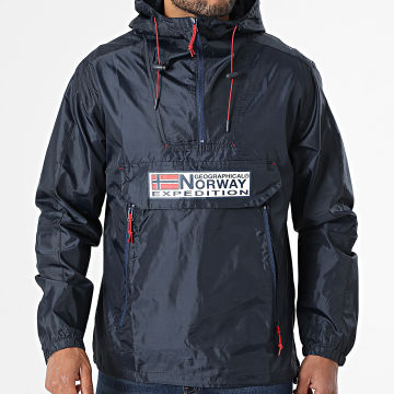 Geographical Norway - Coupe-Vent Outdoor Capuche 244 Bleu Marine