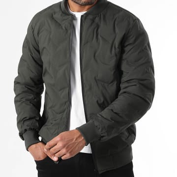 Kymaxx - Dark Khaki Green Bomber Jacket