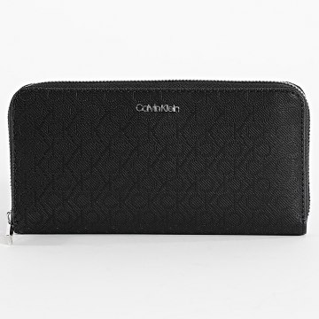 Calvin Klein - Portefeuille Femme Must AOP Large Zip Around 1073 Noir