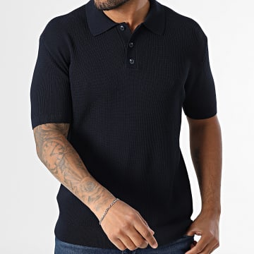 Classic Series - Polo Manches Courtes Côtelé 572 Bleu Marine