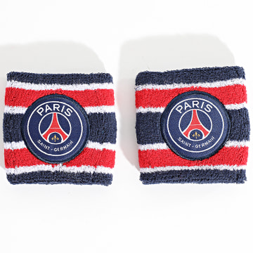 PSG - Lot De 2 Poignets Eponge P24117 Bleu Marine Rouge Blanc