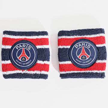 PSG - Lot De 2 Poignets Eponge P24117 Bleu Marine Rouge Blanc