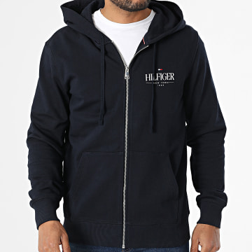 Tommy Hilfiger - Zipped Hoodie Hilfiger Stacked 9375 Navy Blue